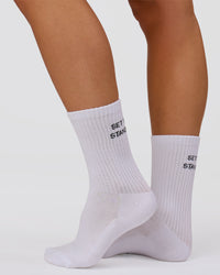 Studio image of The New Standard Crew Socks 3 Pack - Off White-White-Black | Thumbnail Index: 5