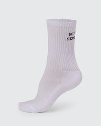 Studio image of The New Standard Crew Socks 3 Pack - Off White-White-Black | Thumbnail Index: 6