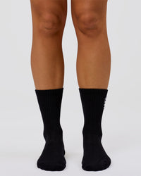 Studio image of The New Standard Crew Socks 3 Pack - Off White-White-Black | Thumbnail Index: 14