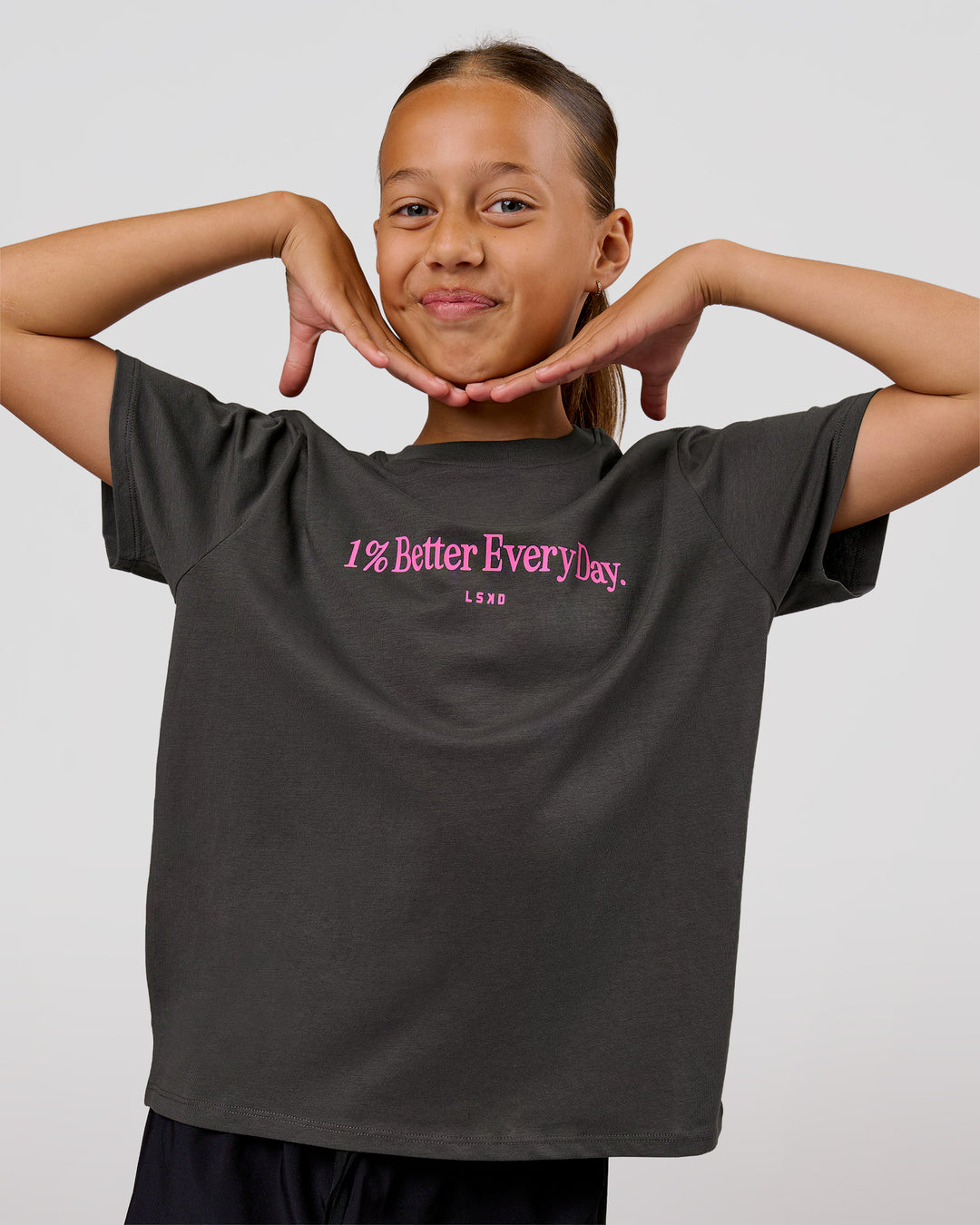 Studio image of VS6 1% Better Kids FLXCotton Tee - Dark Storm - view 1