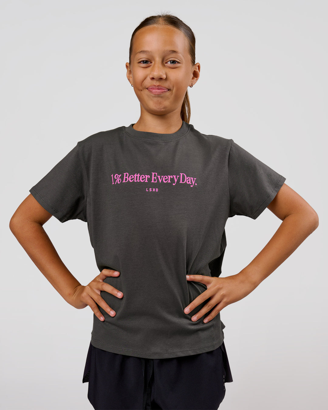 Studio image of VS6 1% Better Kids FLXCotton Tee - Dark Storm - view 7