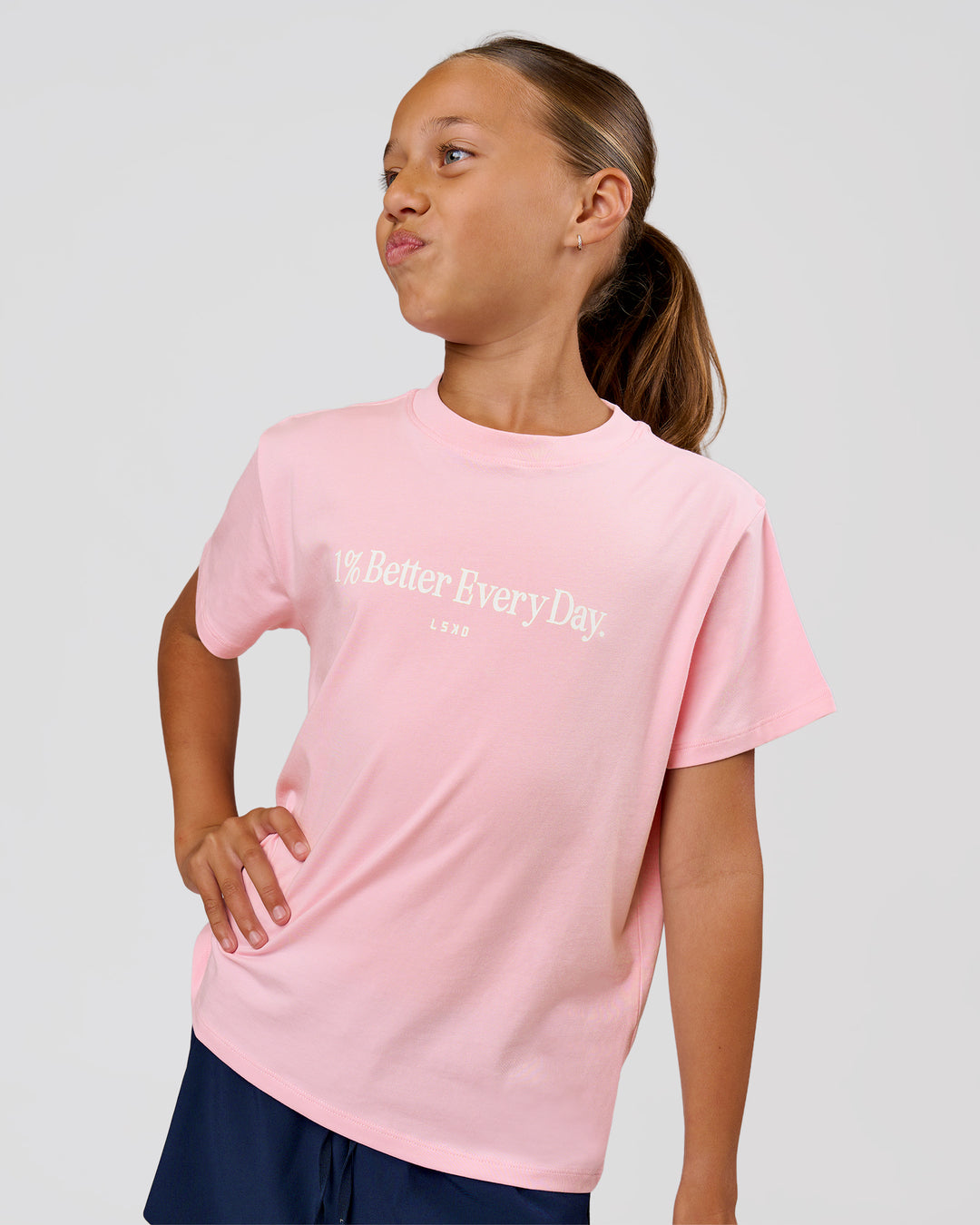 Studio image of VS6 1% Better Kids FLXCotton Tee - Marshmallow - view 5