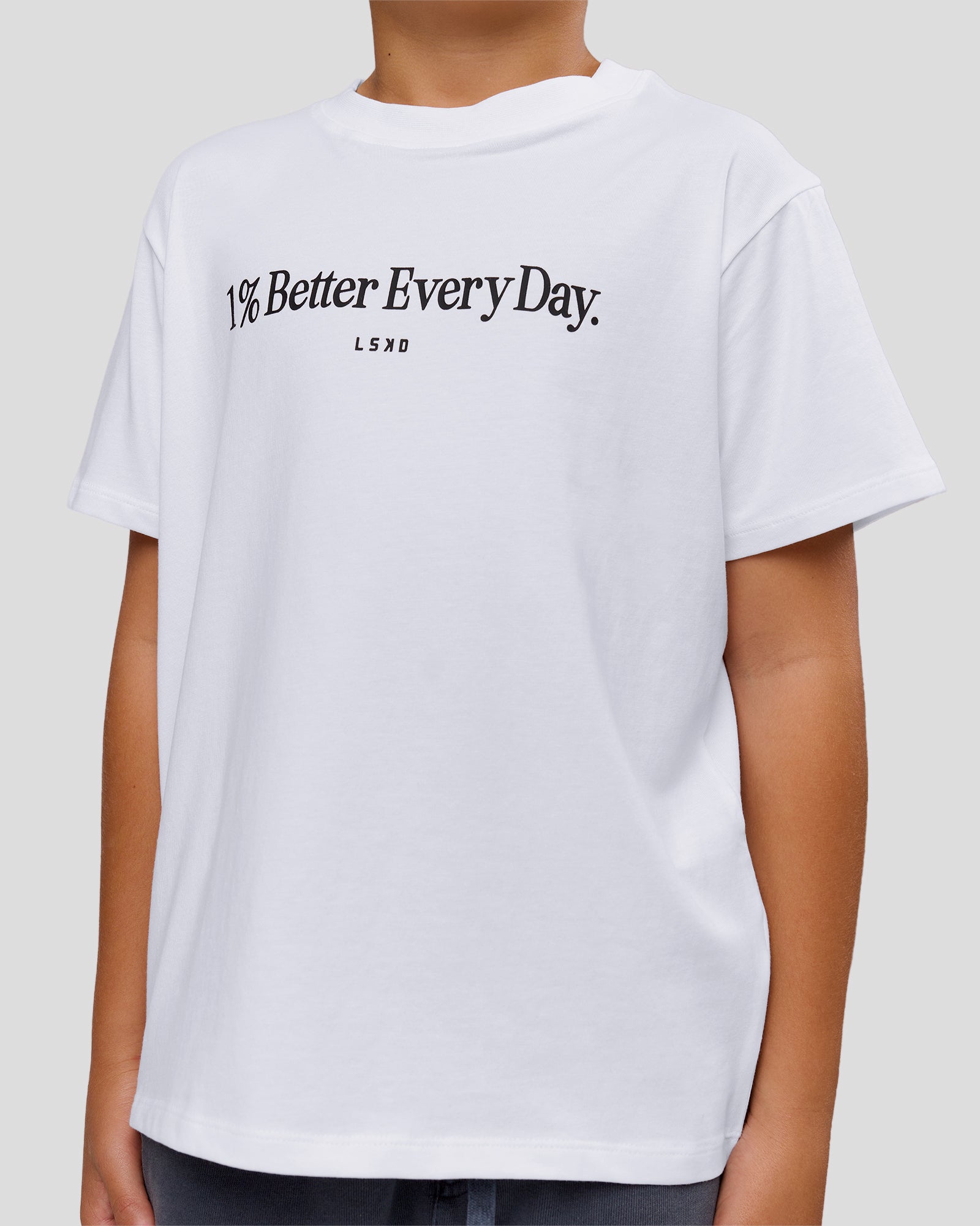Studio image of VS6 1% Better Kids FLXCotton Tee - White-Black