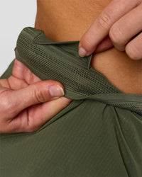 Woman wearing Accelerate 3" Mid-Rise Running Short - Pure Olive-Fog | Model:Xs | Size:ISSY | Thumbnail Index: 12
