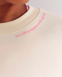 Woman wearing Bree Heavyweight Oversized Tee - Vanilla Bean | Model:Cass | Size:L | Thumbnail Index: 13