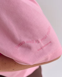 Woman wearing Bree Heavyweight Oversized Tee - Pink Rose | Model:Bree | Size:M | Thumbnail Index: 16