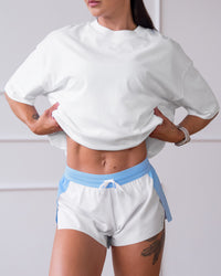 Woman wearing Strong is Beautiful Heavyweight Oversized Tee - White | Model:Charlotte | Size:M | Thumbnail Index: 10