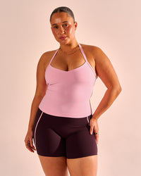 Woman wearing Unleash Shelf Bra Tank - Pink Rose | Model:Simmy | Size:M | Thumbnail Index: 2