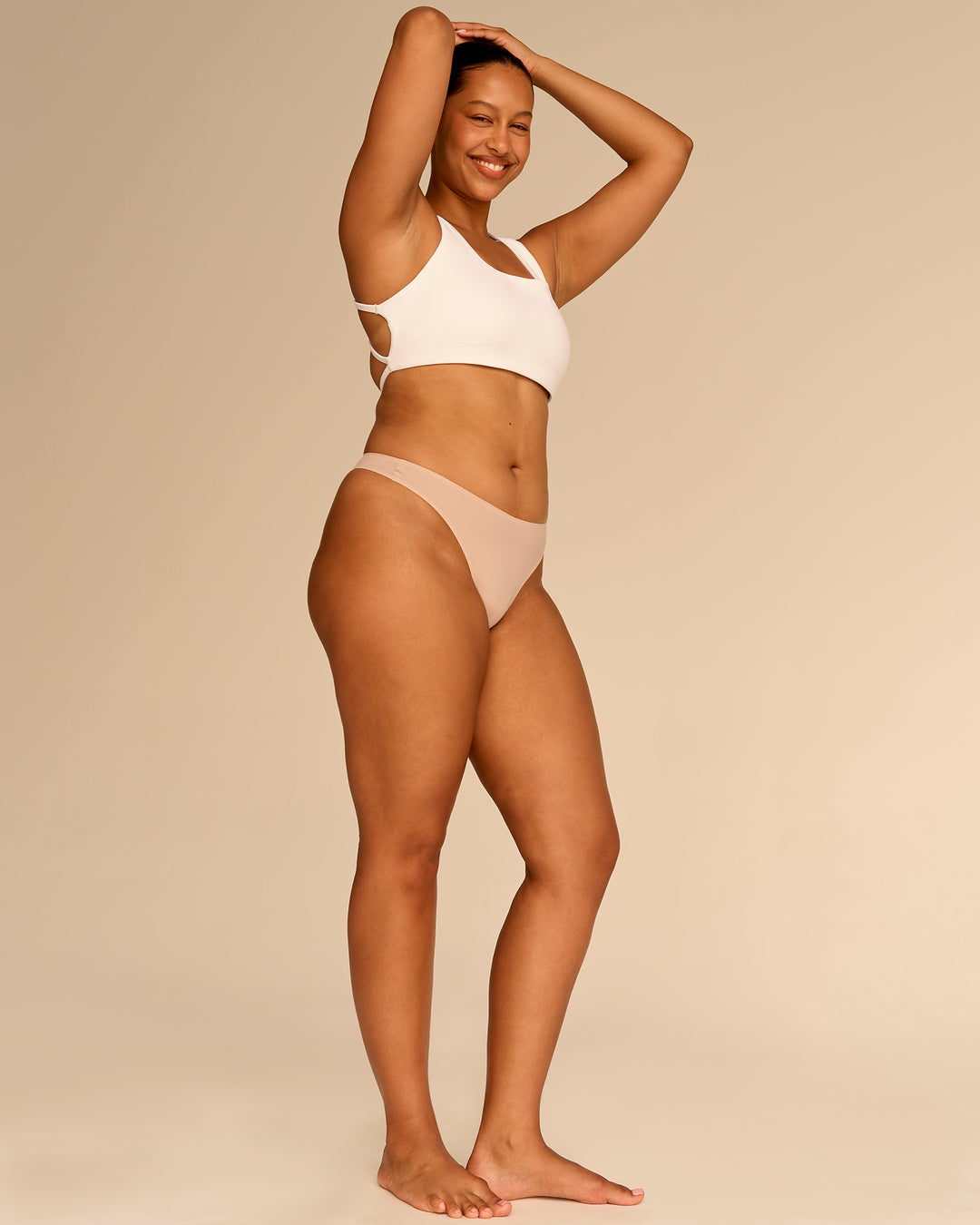 Woman wearing Zero Thong 2pk - Frappe | Model:Yaz | Size:M - view 12