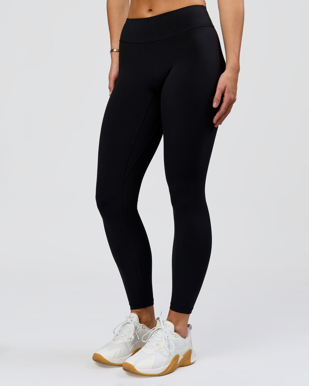 Woman wearing RXD Mid-Rise Full Length Legging - Black | Model:Amity | Size:S - view 2