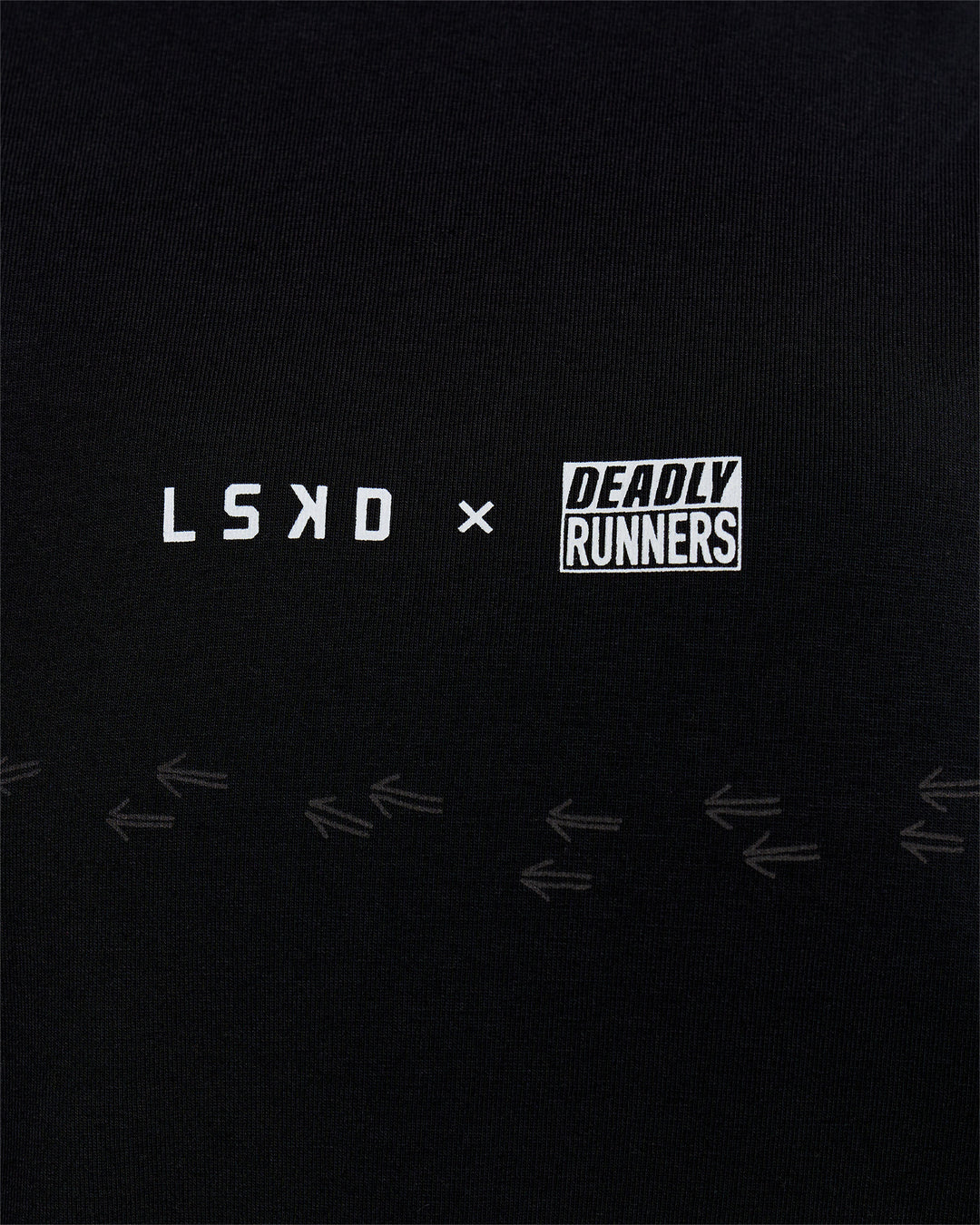 Woman wearing Deadly Runners Run Club FLXCotton Oversize Tee - Black | Model:Bella | Size:S - view 21