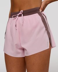 Woman wearing Accelerate 3" Force High-Rise Running Short - Marshmallow-Cocoa Powder | Model:Bianca | Size:S | Thumbnail Index: 3