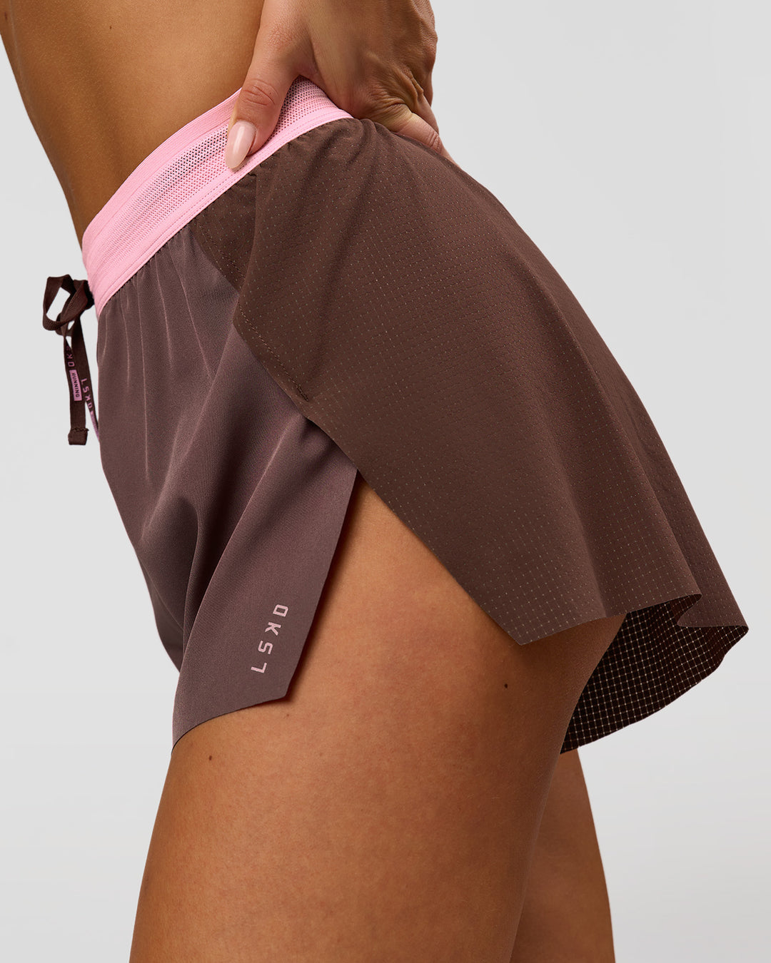 Woman wearing Accelerate 3" High-Rise Running Short - Neapolitan | Model:Bianca | Size:S - view 4