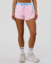 Woman wearing Accelerate 3" High-Rise Running Short - Open Air-Marshmallow | Model:Bianca | Size:S | Thumbnail Index: 3