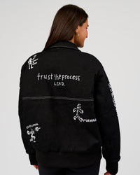 Woman wearing Andrew J. Steel x LSKD Bomber Jacket - Black | Model:Bianca | Size:S | Thumbnail Index: 3