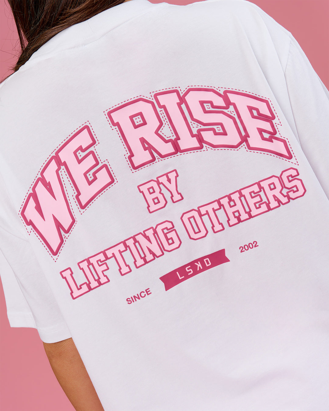 Woman wearing BCAM Go-To FLXCotton Oversized Tee - White-Marshmallow | Model:Bianca | Size:S - view 1