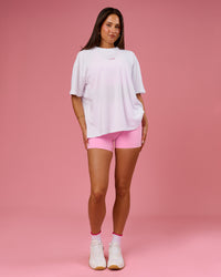 Woman wearing BCAM Go-To FLXCotton Oversized Tee - White-Marshmallow | Model:Bianca | Size:S | Thumbnail Index: 2