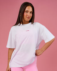 Woman wearing BCAM Go-To FLXCotton Oversized Tee - White-Marshmallow | Model:Bianca | Size:S | Thumbnail Index: 3
