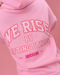 Woman wearing BCAM Heavyweight Boxy Hoodie - Pink Rose | Model:Bianca | Size:S | Thumbnail Index: 6