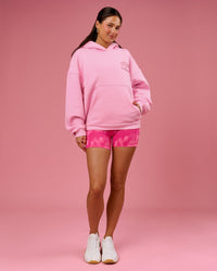 Woman wearing BCAM Heavyweight Boxy Hoodie - Pink Rose | Model:Bianca | Size:S | Thumbnail Index: 17