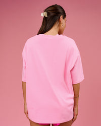 Woman wearing BCAM Heavyweight FLXCotton Graphic Boxed Tee - Pink Rose | Model:Bianca | Size:S | Thumbnail Index: 7