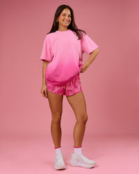 Woman wearing BCAM Ombre Heavyweight FLXCotton Oversized Tee  - Pink Rose-Ultra Pink | Model:Bianca | Size:S | Thumbnail Index: 18