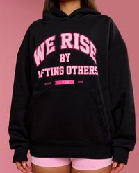 Woman wearing BCAM Unisex Oversized Hoodie - Black | Model:Bianca | Size:S | Thumbnail Index: 10