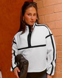 Woman wearing Expedition Pop Over - White-Black | Model:Bianca | Size:S | Thumbnail Index: 1