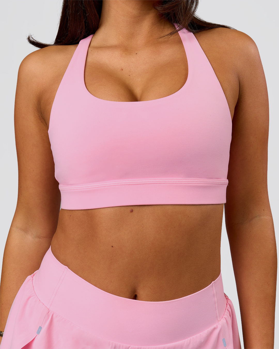 Woman wearing Flow Sports Bra - Pink Rose | Model:Bianca | Size:S - view 2