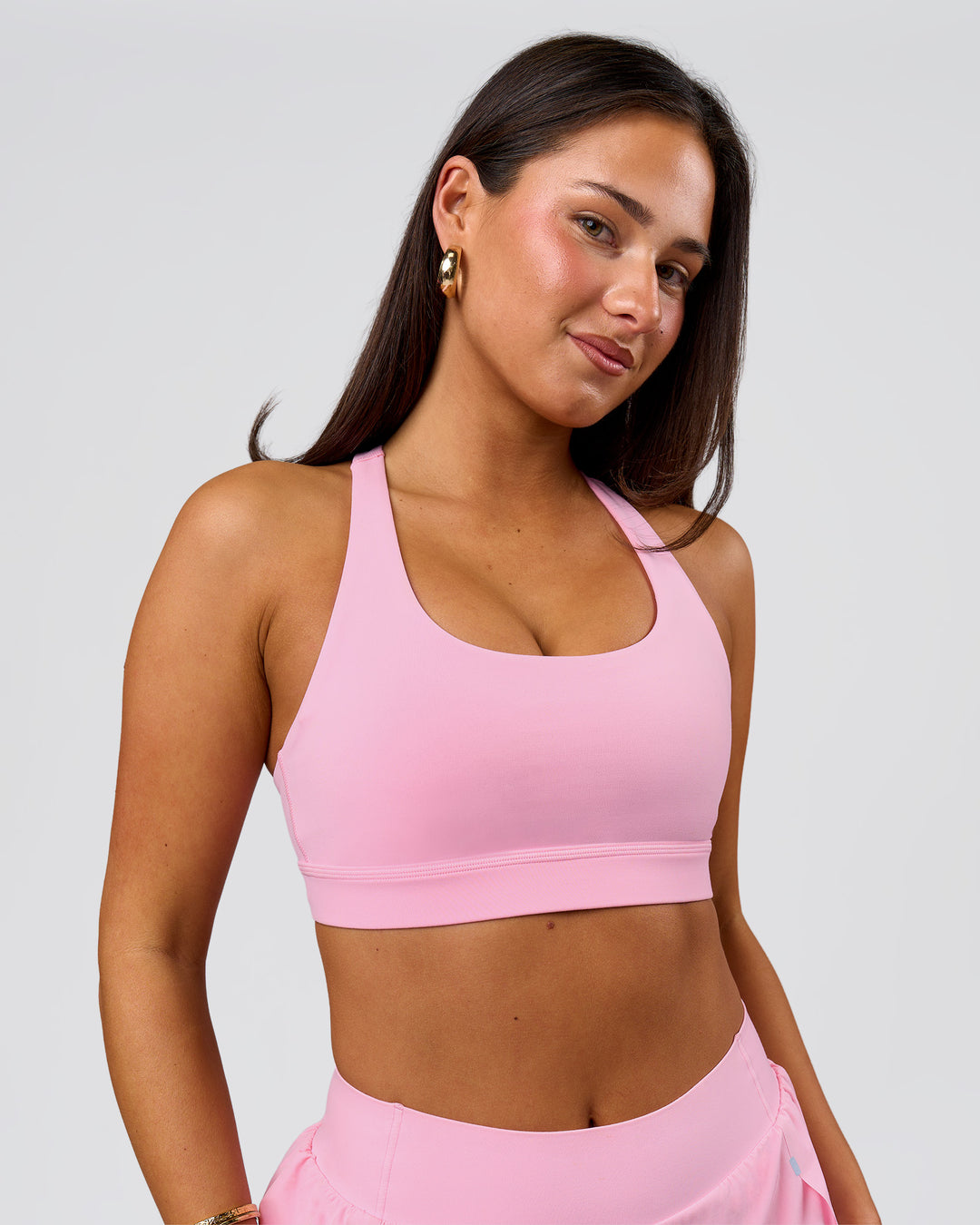Woman wearing Flow Sports Bra - Pink Rose | Model:Bianca | Size:S - view 12
