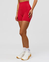 Woman wearing Fusion Ultra High-Rise 6" Short Pockets - Scarlet | Model:Bianca | Size:S | Thumbnail Index: 6