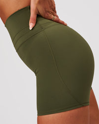 Luxe V-Contour High-Rise 6" Short - Pure Olive | Thumbnail Index: 1