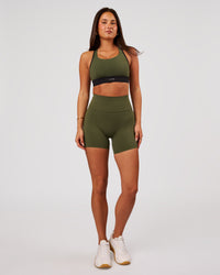 Luxe V-Contour High-Rise 6" Short - Pure Olive | Thumbnail Index: 4