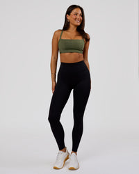 Woman wearing Luxe V-Contour High-Rise Full Length Legging - Black | Model:Bianca | Size:S | Thumbnail Index: 7