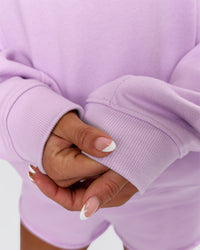 Woman wearing MVP Elite French Terry Hoodie - Pale Lilac | Model:Bianca | Size:S | Thumbnail Index: 7