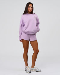 Woman wearing MVP Elite French Terry Hoodie - Pale Lilac | Model:Bianca | Size:S | Thumbnail Index: 12