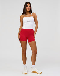 Woman wearing Podium Mesh Shelf Bra Tank - White | Model:Bianca | Size:S | Thumbnail Index: 6