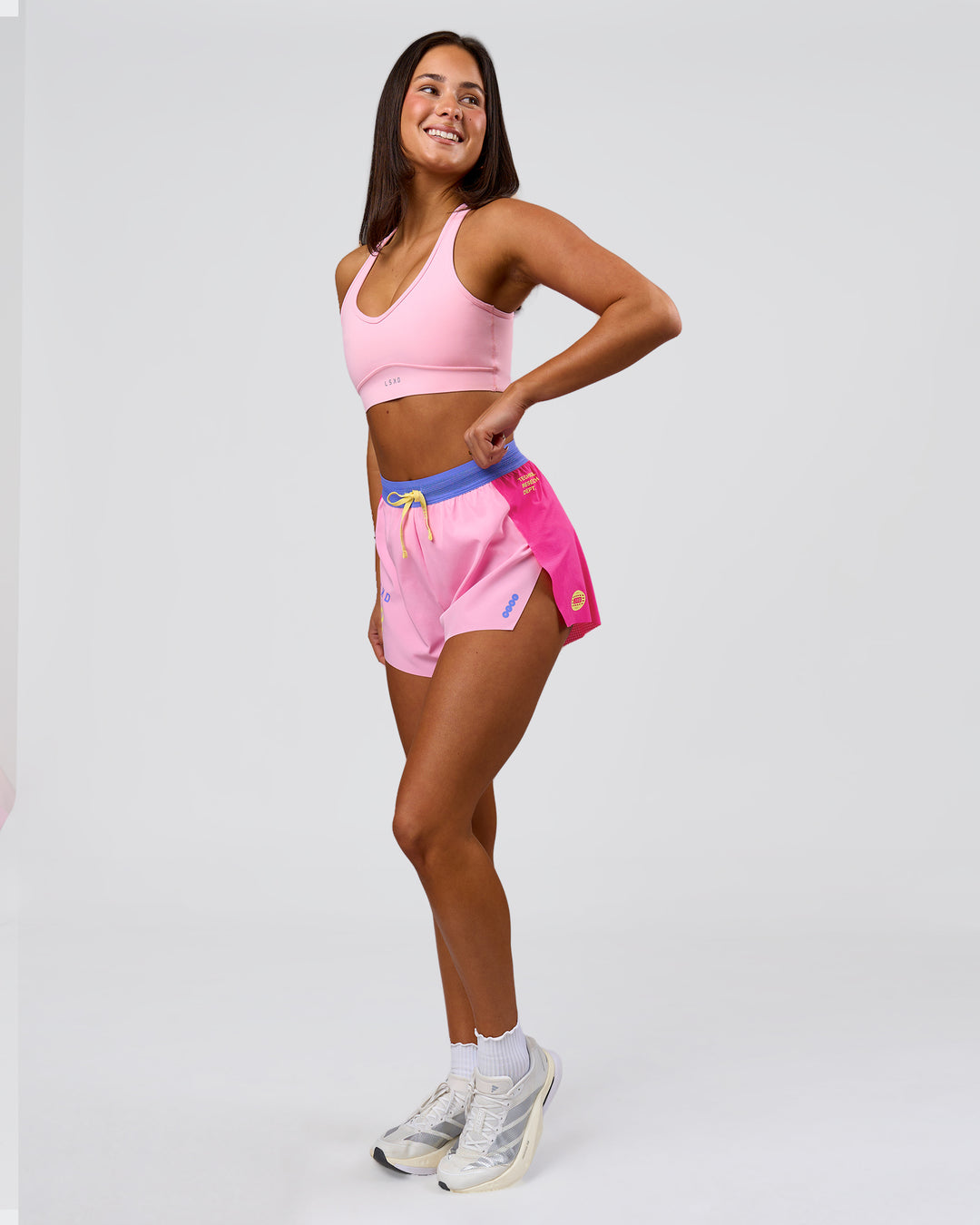 Woman wearing Stamina Amplify Sports Bra - Pink Rose | Model:Bianca | Size:S - view 4