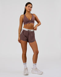Woman wearing Stamina Sports Bra - Cocoa Powder | Model:Bianca | Size:S | Thumbnail Index: 5