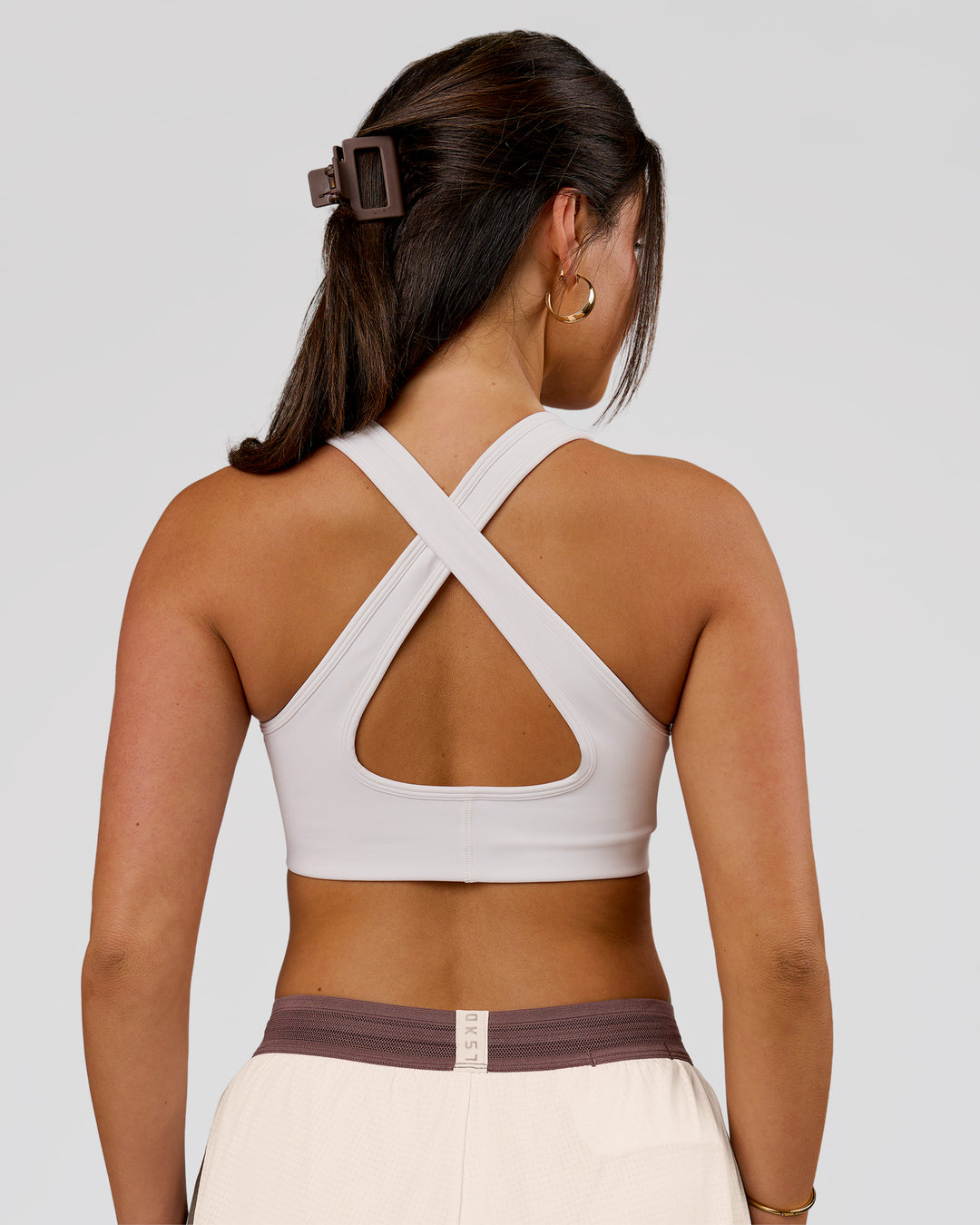 Woman wearing Stamina Sports Bra - Off White | Model:Bianca | Size:S - view 2