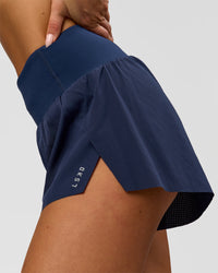 Woman wearing Tia-Clair Toomey-Orr Accelerate 3" Storage Running Short - Future Navy | Model:Bianca | Size:S | Thumbnail Index: 8