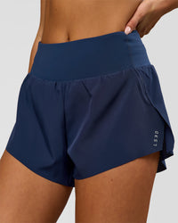 Woman wearing Tia-Clair Toomey-Orr Accelerate 3" Storage Running Short - Future Navy | Model:Bianca | Size:S | Thumbnail Index: 17