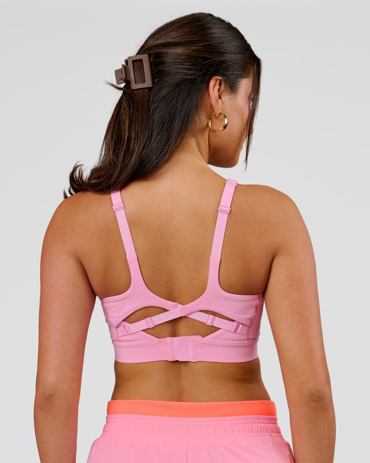 Woman wearing Vision Sports Bra - Pink Rose | Model:Bianca | Size:S - view 2
