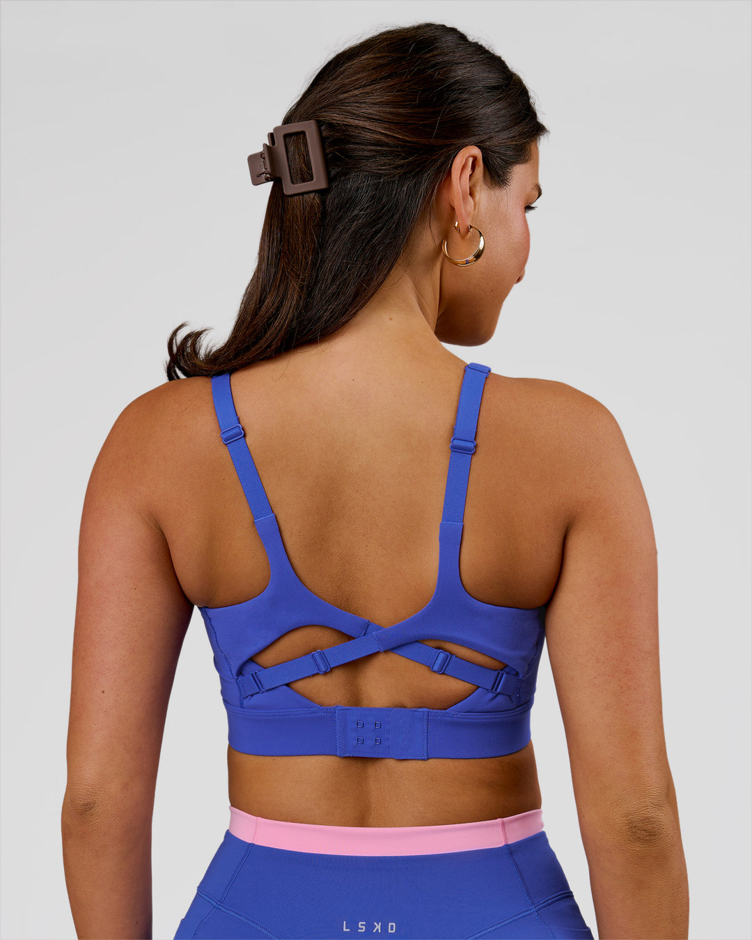 Woman wearing Vision Sports Bra - Power Cobalt | Model:Bianca | Size:S - view 4