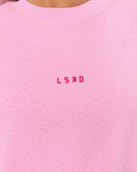 Woman wearing We Rise Oversized Sweater - Pink Rose-We Rise | Model:Bianca | Size:S | Thumbnail Index: 4