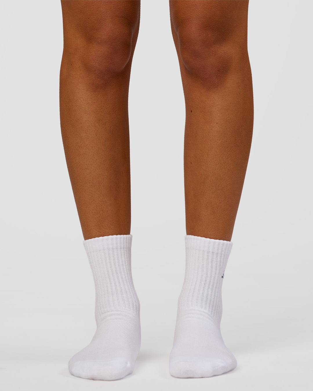 Woman wearing Script Quarter Socks 3 Pack 2.0 - Black-Grey-White | Model:Charli | Size:S