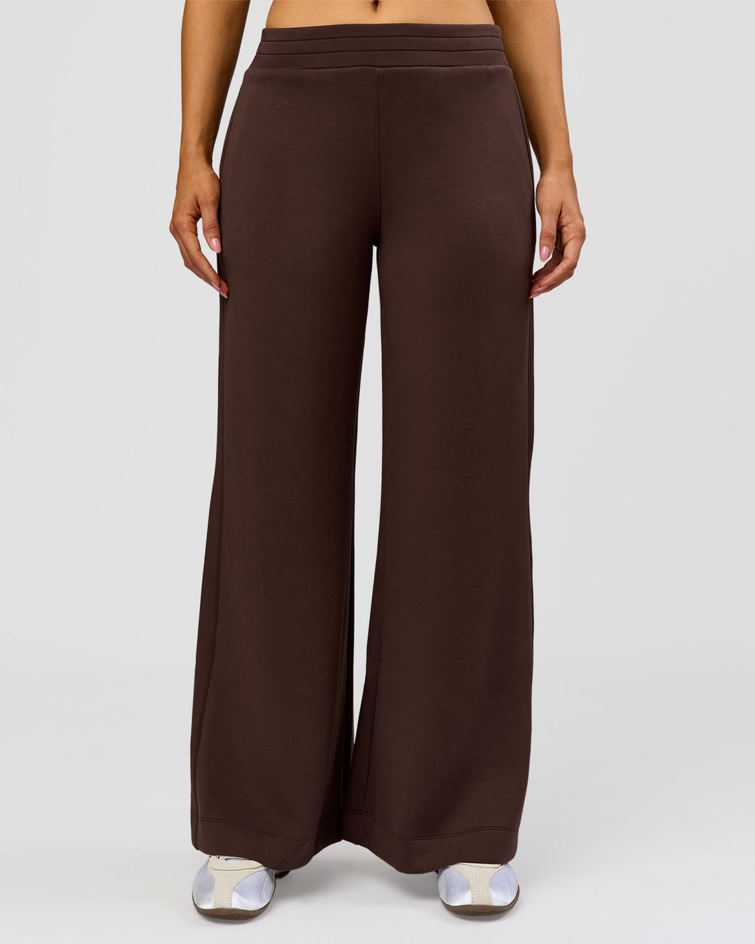 Woman wearing Elevate SoftTouch Wide Leg Pant - Hot Chocolate | Model:Claire | Size:S - view 4