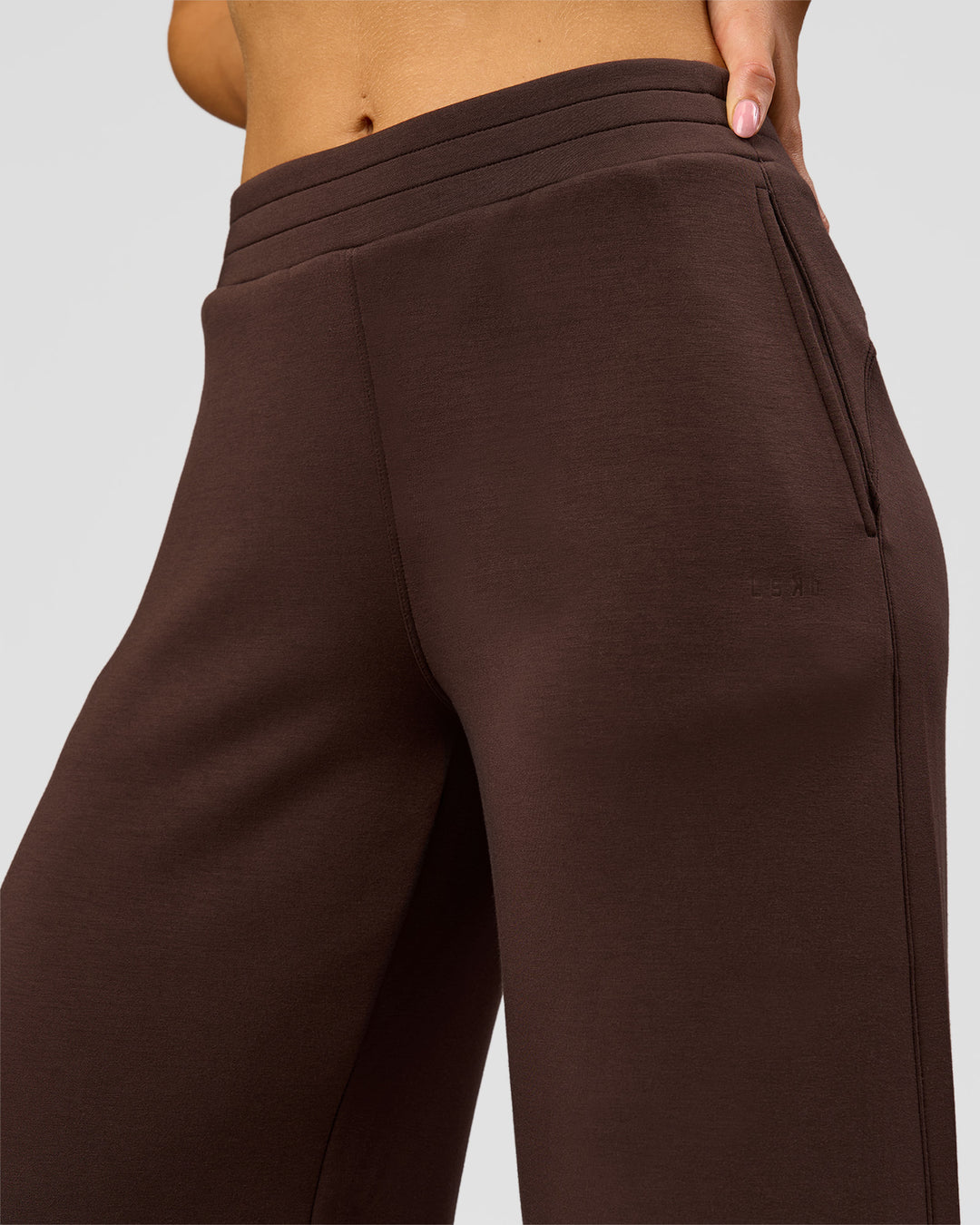 Woman wearing Elevate SoftTouch Wide Leg Pant - Hot Chocolate | Model:Claire | Size:S - view 6