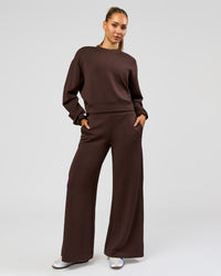 Woman wearing Elevate SoftTouch Wide Leg Pant - Hot Chocolate | Model:Claire | Size:S | Thumbnail Index: 8