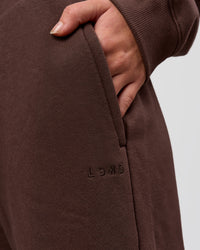 Woman wearing Go-To Wide Leg Track Pant - Hot Chocolate | Model:Issy | Size:S